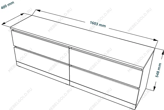 МАЛЬМ / VARMA Комод ИКЕА / IKEA 4D 160х54х40, серый | изображение 3
