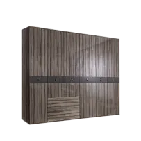 Шкаф 6-ти дверный с ящиками Римини СОЛО (Орех империя/Золото) РМШ2/61(s)