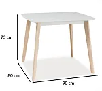 Стол обеденный Signal TIBI 90 (беленый дуб) | изображение 2