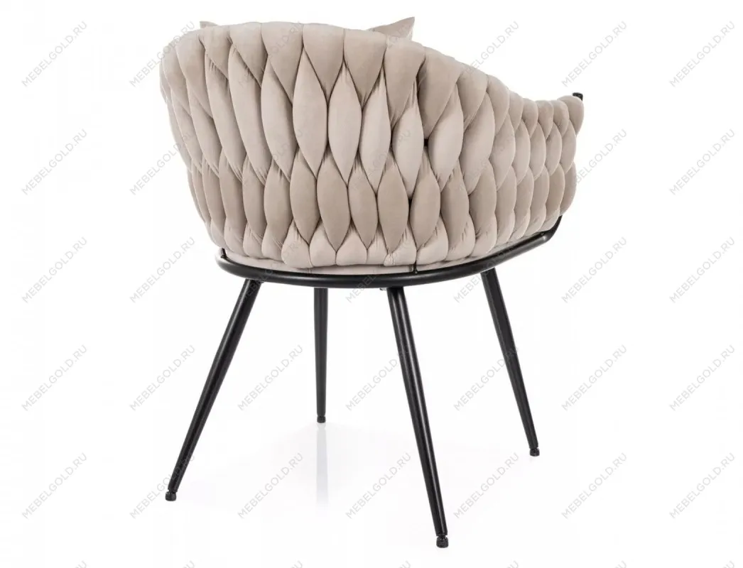 Стул кухонный Signal NUVO Velvet Bluvel 30 (светло-бежевый/черный мат) | изображение 2