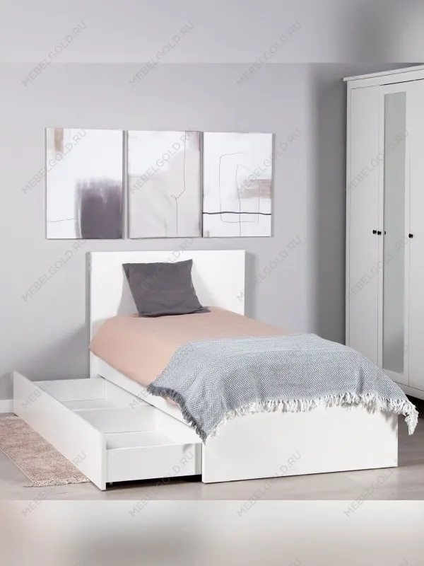 Кровать односпальная Варма СЭНГ, 90х200см, эмаль, белая | изображение 1