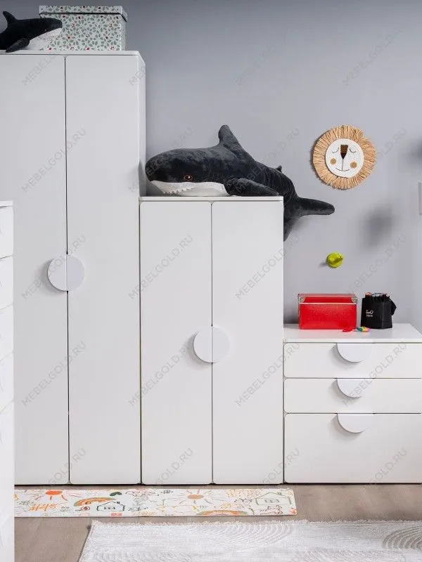 Шкаф Пикси распашной, с двумя дверьми и полкой 60х57х120, белый (робкий подснежник) | изображение 4