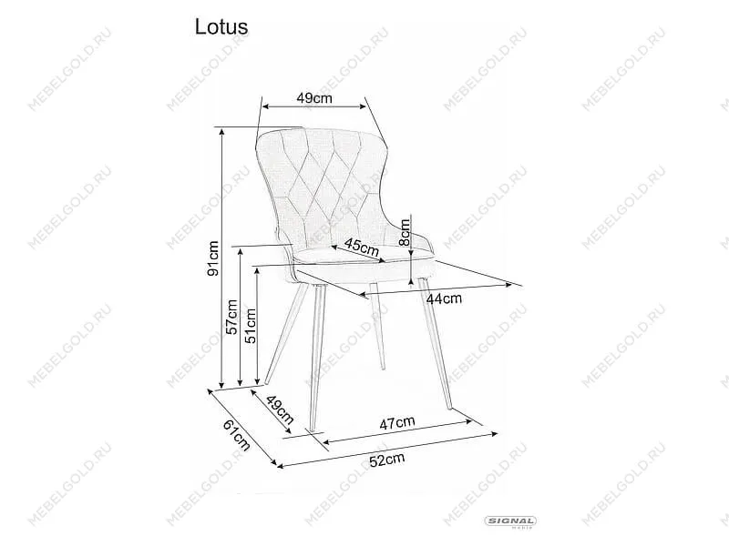 Стул кухонный Signal LOTUS VELVET  (черный/черный) | изображение 1