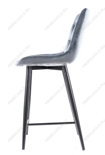 Барный стул Signal CHIC H-2 VELVET (серый/черный) | изображение 3