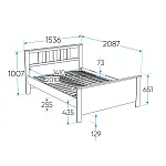 Кровать двуспальная Сага, 140х200 см, кашемир/ясень | изображение 2