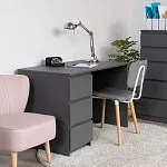 КАСТОР (KULLEN) стол письменный 3 ящика 116х65 серый | изображение 4