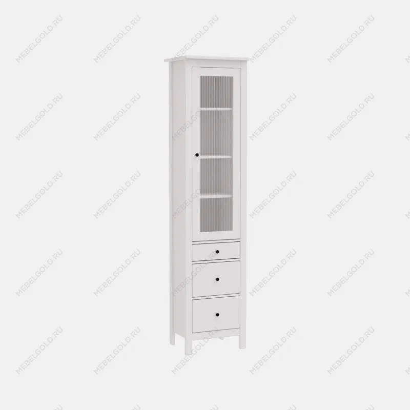 САГА шкаф с витриной 50 МОРУ белый