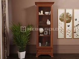 Шкаф с витриной Кентаки REG1W1S каштан