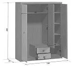 Шкаф платяной Коен SZF 3D2S Венге/Штрокс (NEW) | изображение 3