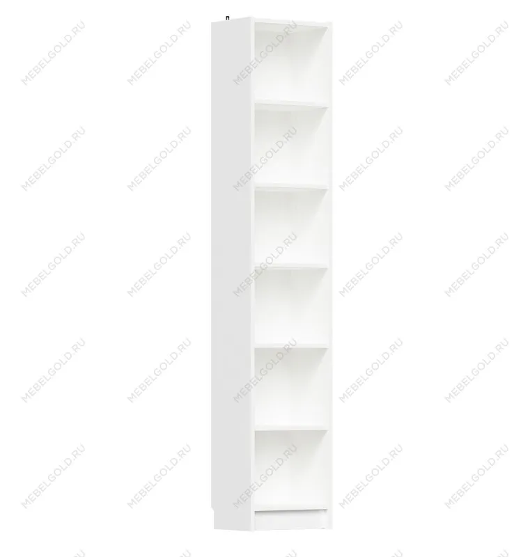Стеллаж Варма, 6 полок, 38х198х28 см, белый