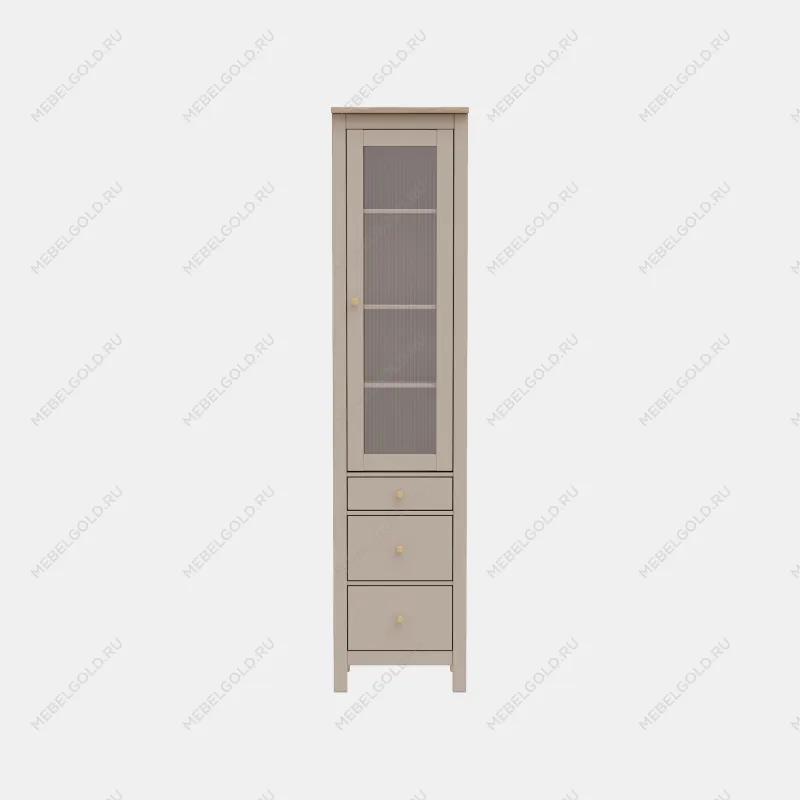 САГА шкаф с витриной 50 МОРУ кашемир/ясень | изображение 6