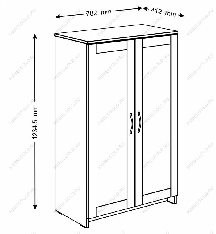 Тумба Сириус, 2 двери, 78х41х124 см, белая | изображение 10