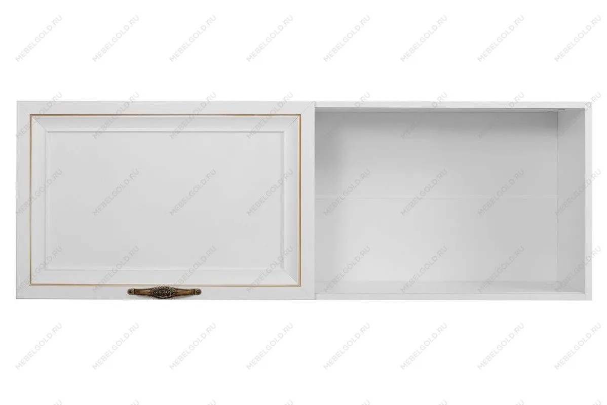 Полка навесная книжная Натали белый глянец | изображение 1