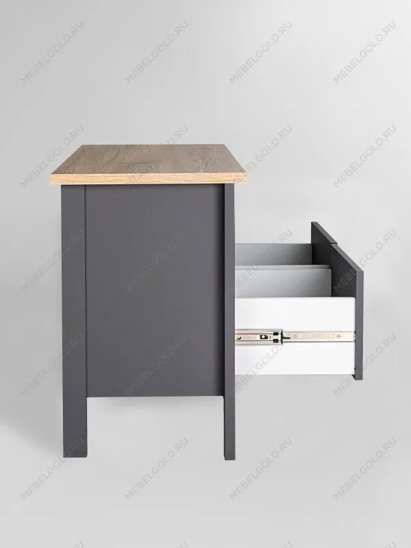 Тумба Сага, 2 ящика, 91х42х63 см, серая/ясень | изображение 11