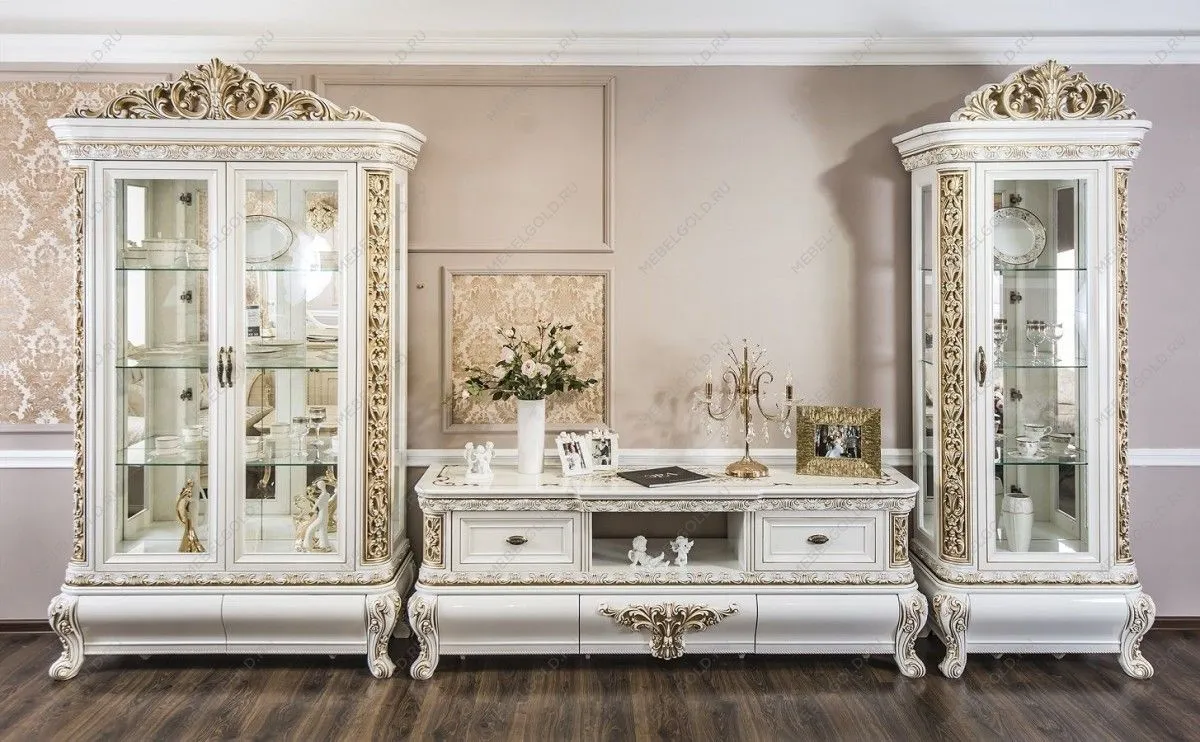 Витрина Алсу 2-ств белый глянец | изображение 2