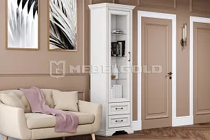 Шкаф-витрина Стилиус REG1W2S с подсветкой (Лиственница сибирская)