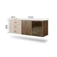 Комод 1.6м Bogemia Woodline Fly Wood Fi (Ваниль) (Novabuk/Хром) БМКМ-4[5][10]