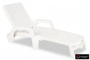 Шезлонг B:rattan MIAMI складной, белый