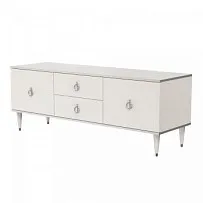 Тумба под телевизор Римини (Слоновая кость/Серебро) РМТ-3