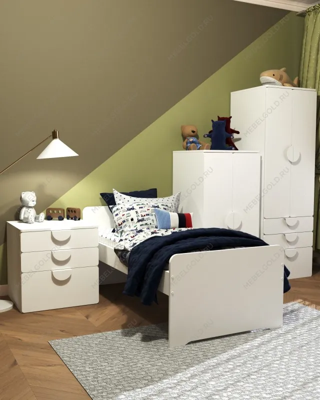 Шкаф Пикси распашной, с двумя дверьми и полкой 60х57х120, белый (робкий подснежник) | изображение 8