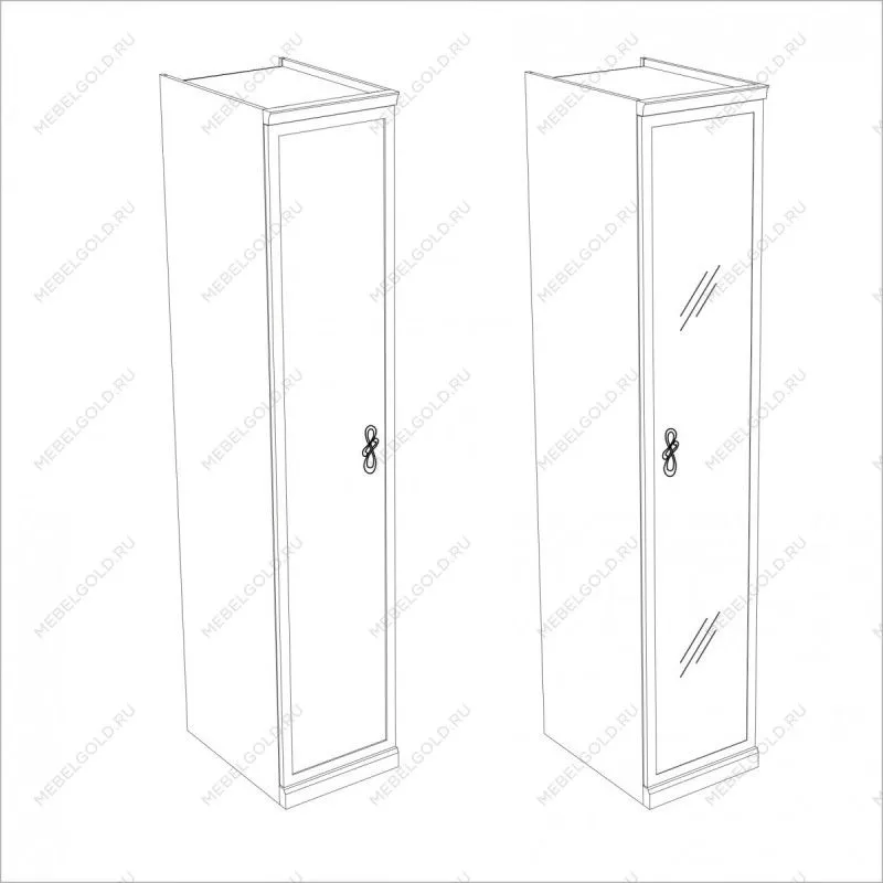 Натали секция 1-ств без зеркал белый глянец