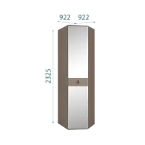 Шкаф угловой с зеркалом Римини СОЛО (Мокка/Серебро) РМШУ1/1(s)