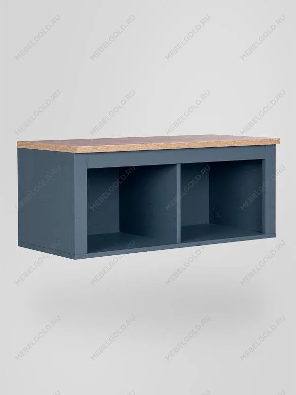 Полка навесная Сага, 2 секции, темно-бирюзовая/ясень | изображение 5