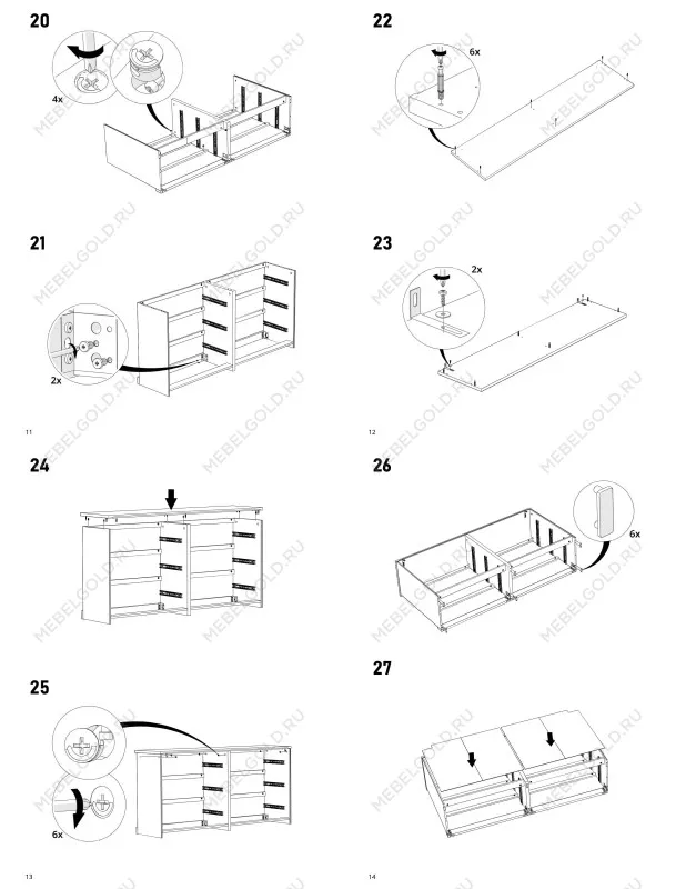 Комод Варма, 6 ящиков, горизонтальный, 160х78х40 см, эмаль серая | изображение 20