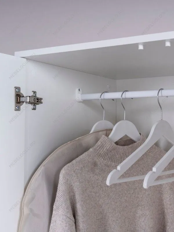 Шкаф Сириус, 3 двери и 1 ящик, 117х50х190 см, с зеркалом, белый | изображение 2