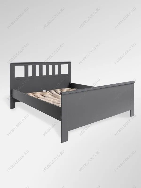 Кровать двуспальная Сага, 160х200 см, серая | изображение 7