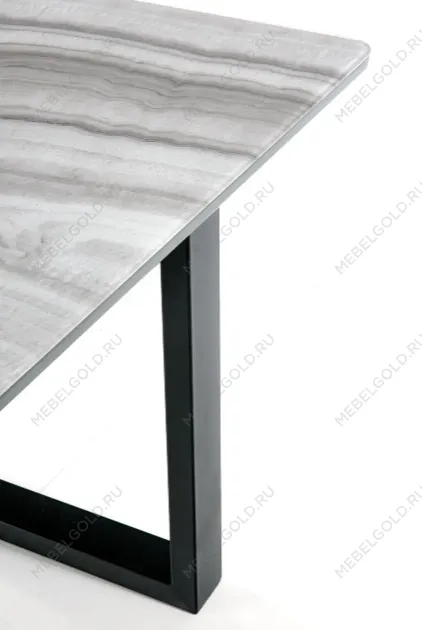 Стол обеденный Halmar MARLEY раскладной (белый мрамор/серый/черный) | изображение 7