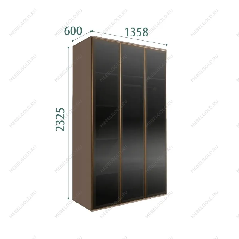 Шкаф 3-х дверный Bogemia Air (Мокка/Золото) БМШ2/3(3)