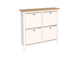 САГА тумба для обуви 113х108 белая/ясень