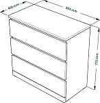 МАЛЬМ / VARMA Комод ИКЕА / IKEA 3, 80x78x40, пигмент, белый | изображение 3