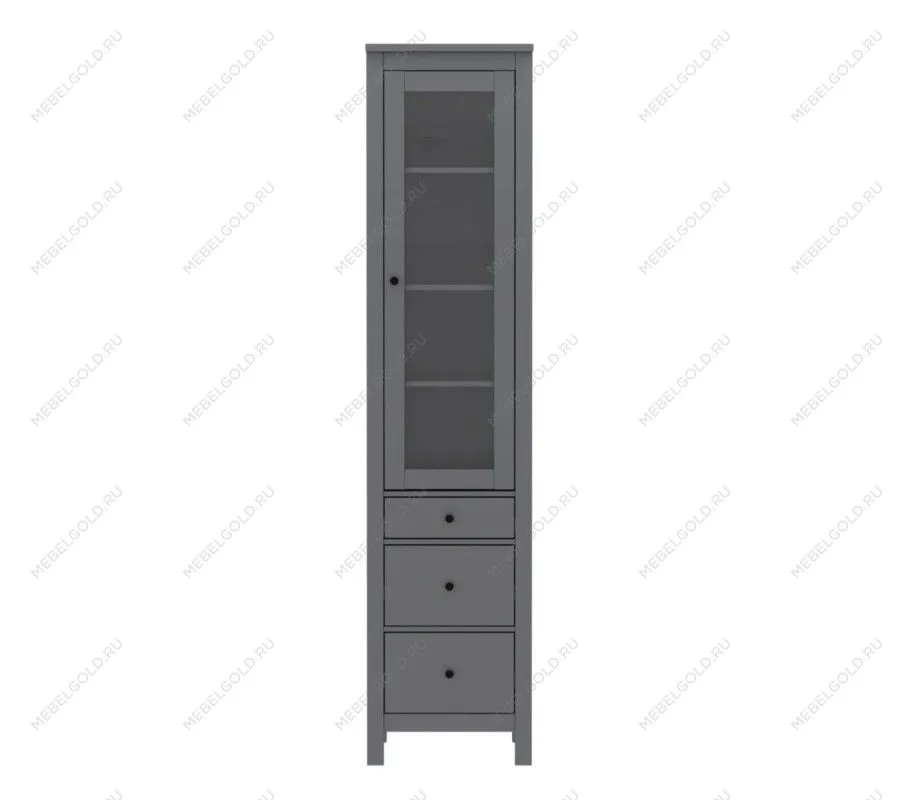 САГА шкаф с витриной 50 серый | изображение 1
