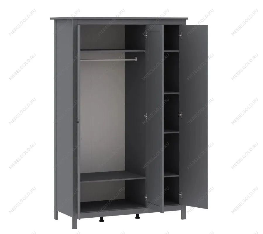 САГА шкаф 3 двери с зеркалом серый | изображение 2