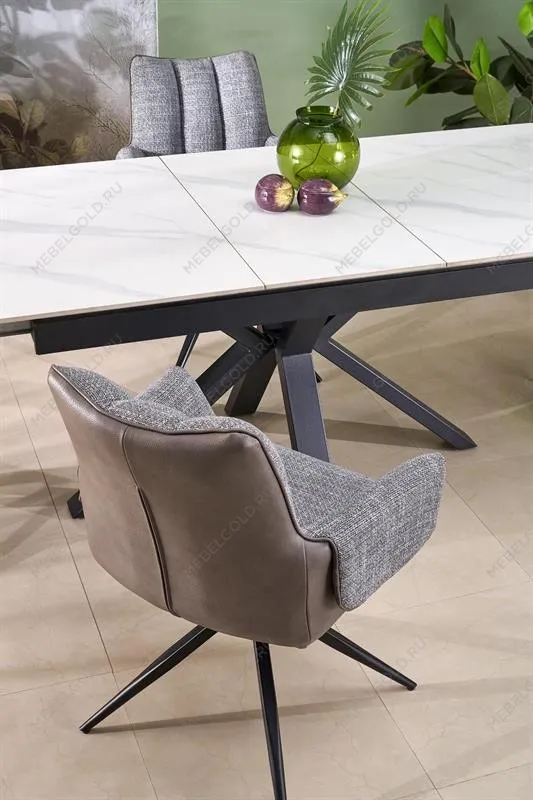 Стол обеденный Halmar PLATAN 140 (белый мрамор/черный) | изображение 10