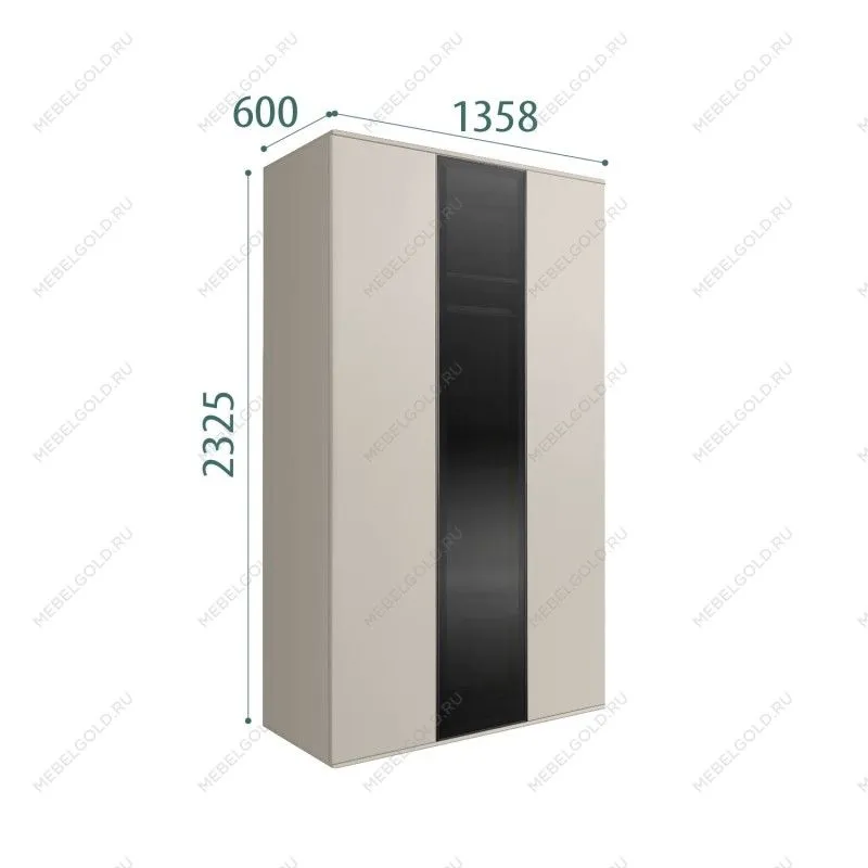 Шкаф 3-х дверный Bogemia Air (Шелк/Черный) БМШ2/3(1)