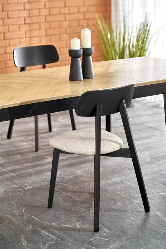 Стол обеденный Halmar EDMONDO 160 раскладной (дуб/черный) | изображение 16