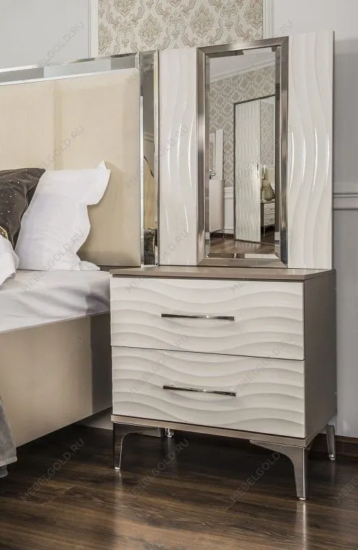 м. Марьина Роща - Зеркало Гравита для прикроватной тумбы белый глянец | изображение 2