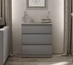 КАСТОР (KULLEN) комод ИКЕА / IKEA комод 3 ящика серый | изображение 2