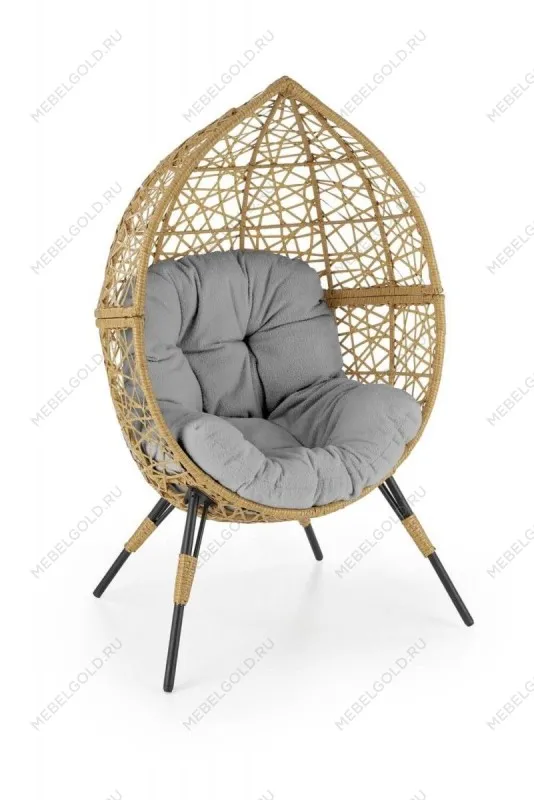 Кресло Halmar OSKAR (натуральный/светло-серый)