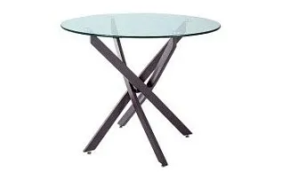 Стол обеденный Signal AGIS 90 (прозрачный/черный мат)