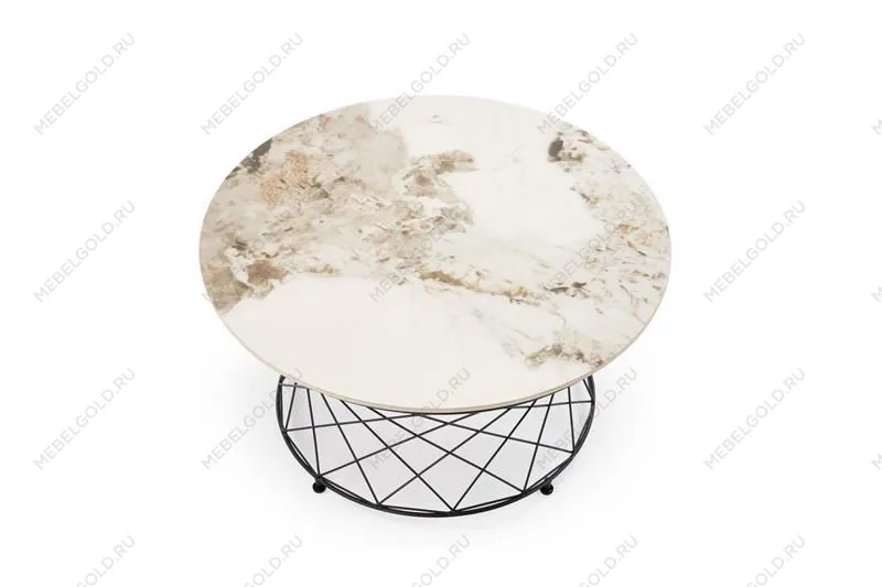 Стол журнальный Halmar ALESSIA (бежевый мрамор/черный) | изображение 3