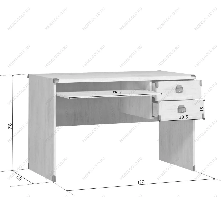 Стол письменный Индиана JBIU2S сосна каньон | изображение 3