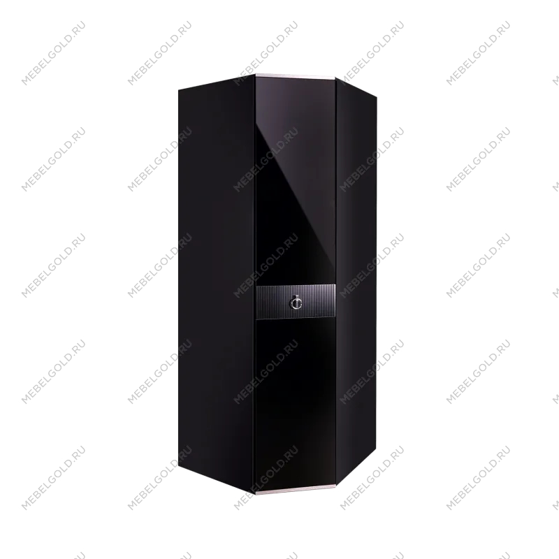 Шкаф угловой Римини СОЛО (Черный/Серебро) РМШУ2/1(s)
