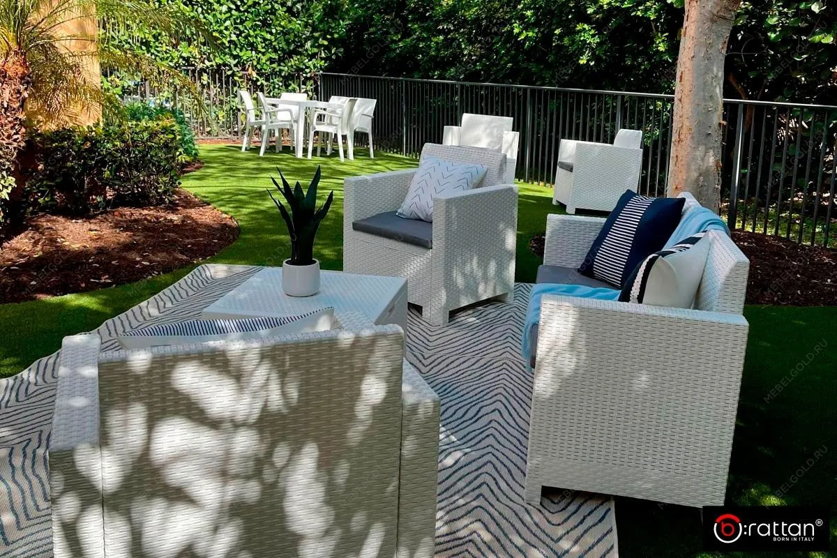 Комплект мебели NEBRASKA 2 Set (диван, 2 кресла и стол), белый | изображение 9