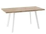 Стол БОРГ-120(160)х80 раздвижной Дуб каньон/Белый | изображение 1