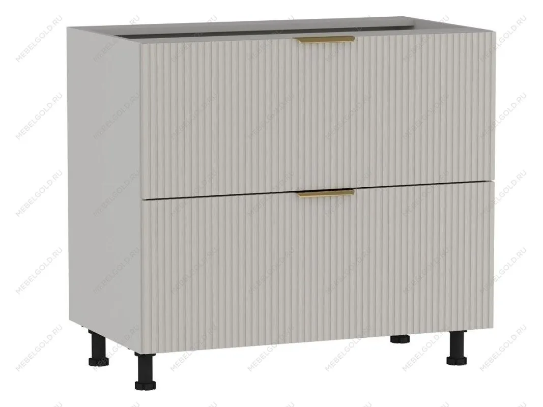 Стол с ящиками СЯ-2-90, Монза (900*523*820) Экокожа Бежевый, 23124