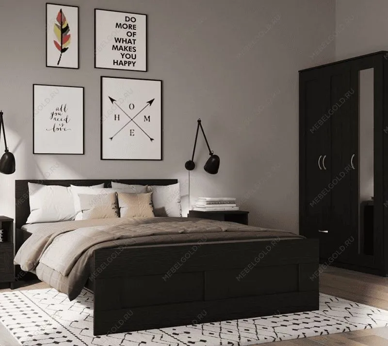 БРИМНЭС / СИРИУС кровать двойная ИКЕА / IKEA 160х200 Дуб Венге | изображение 3